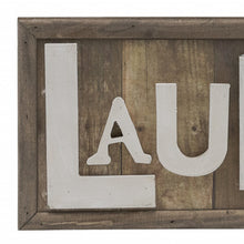 Brown And White Manufactured Wood Laundry Wall Decor