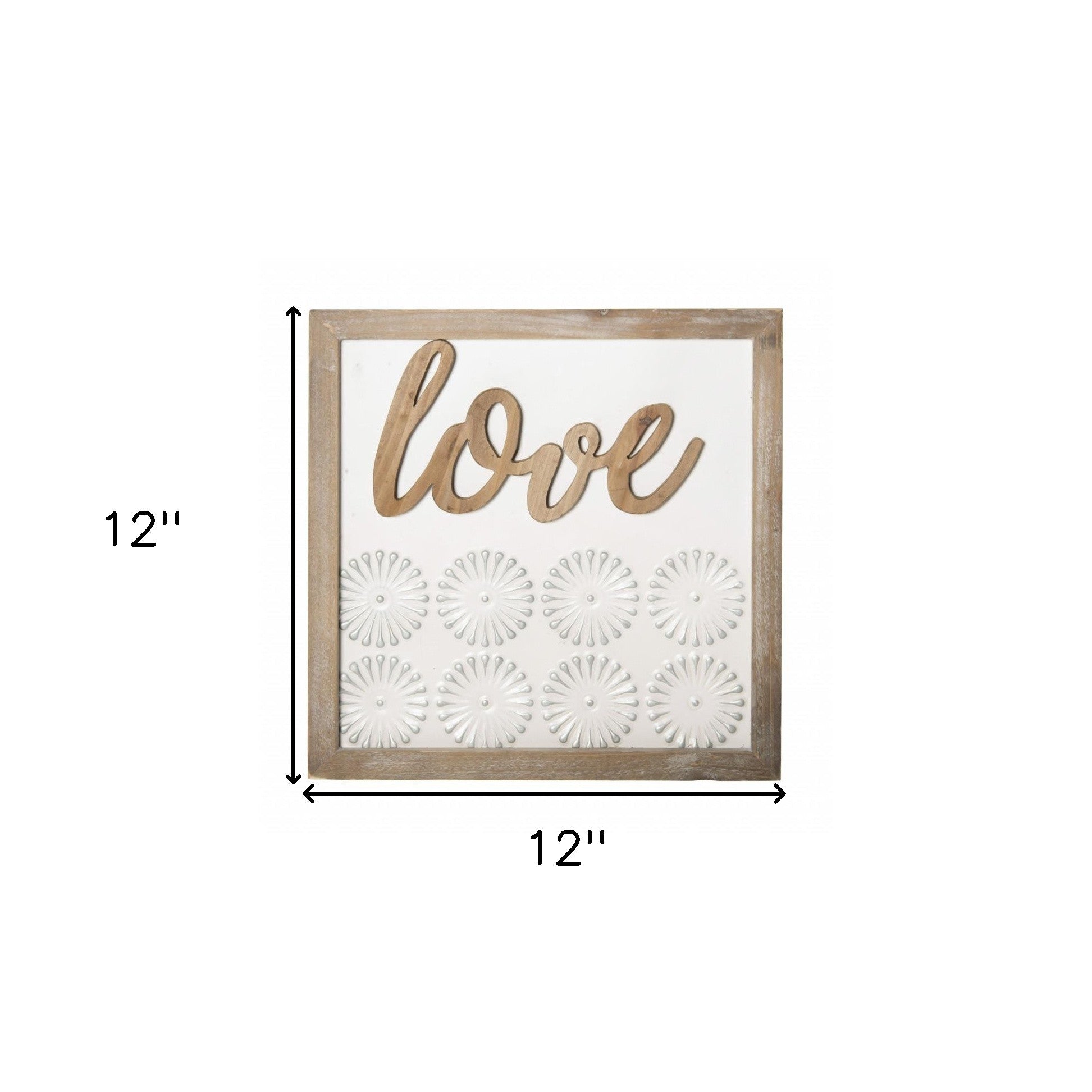 Brown And White Metal Love Wall Decor