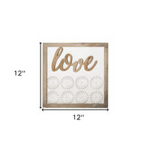 Brown And White Metal Love Wall Decor