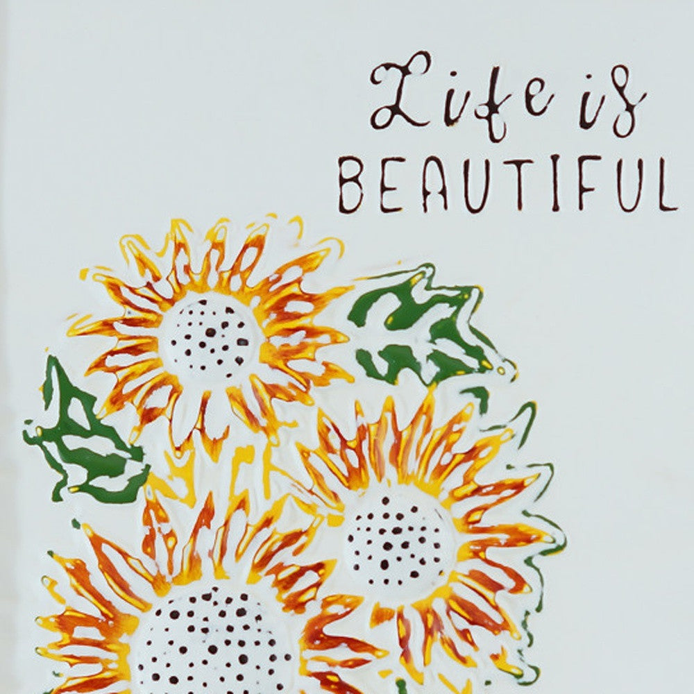 Black Manufactured Wood Life Is Beautiful Wall Decor