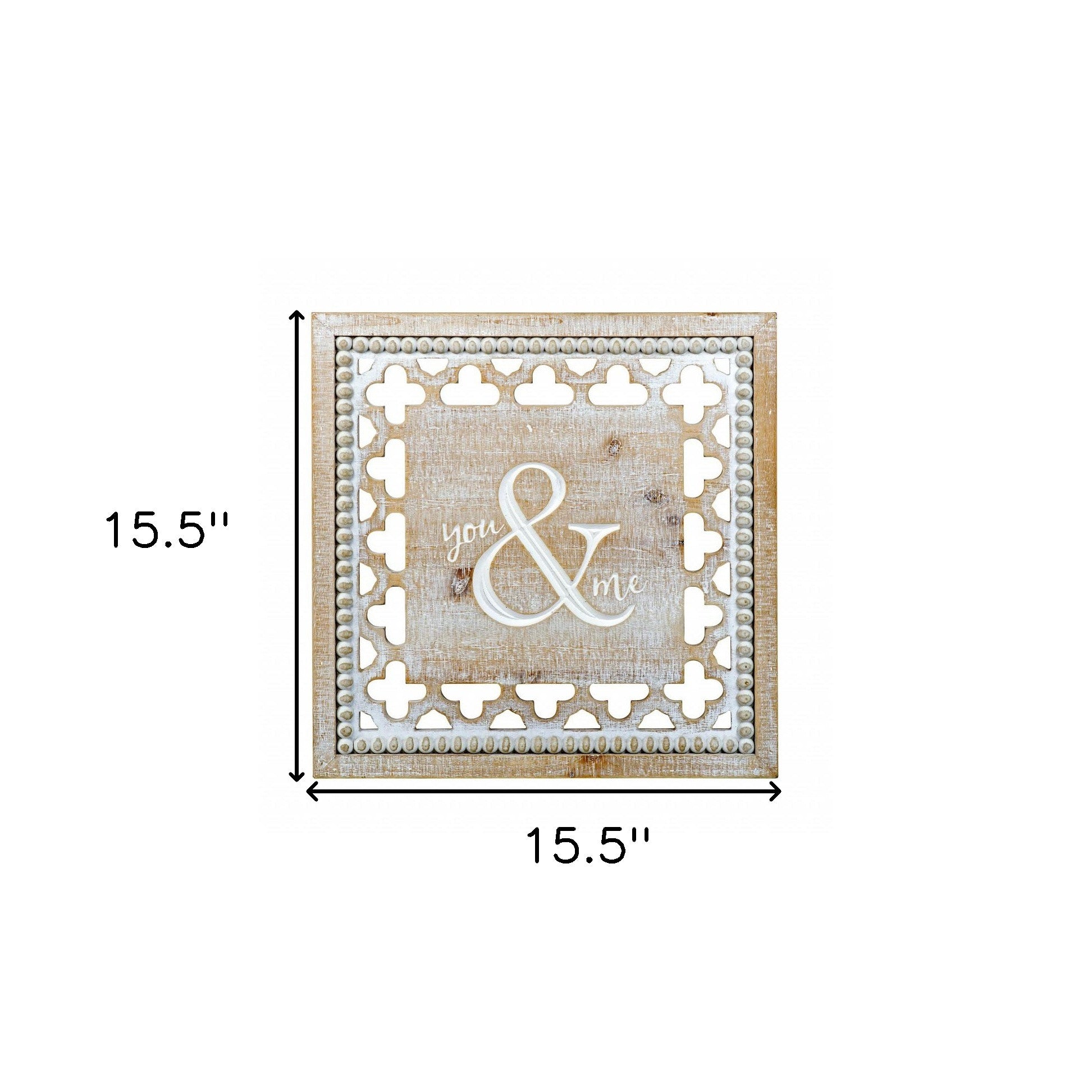 Brown And White Manufactured Wood You And Me Wall Decor