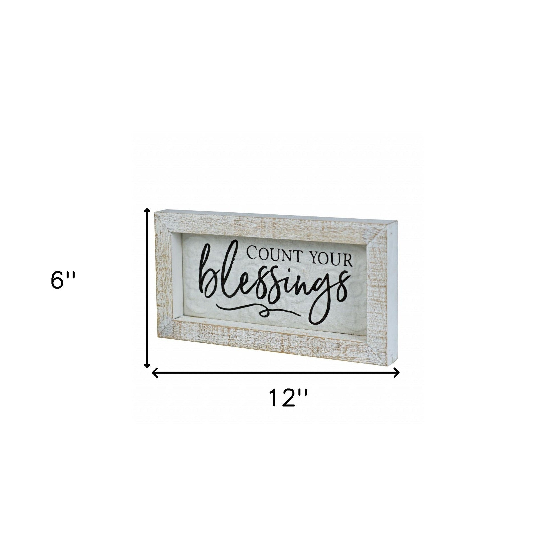 Black And White Manufactured Wood Count Your Blessings Wall Decor