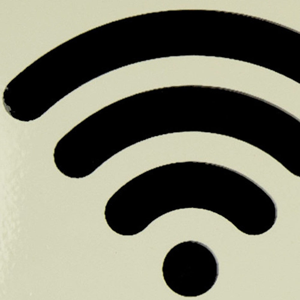 18" Black And White Metal Wi-Fi Wall Decor