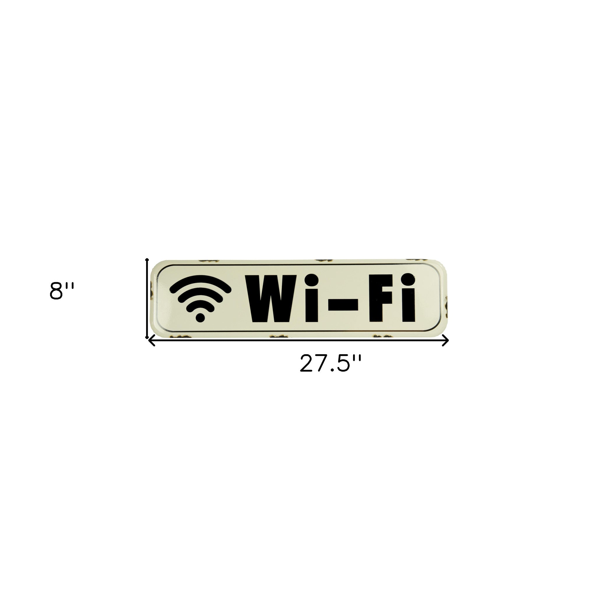 18" Black And White Metal Wi-Fi Wall Decor