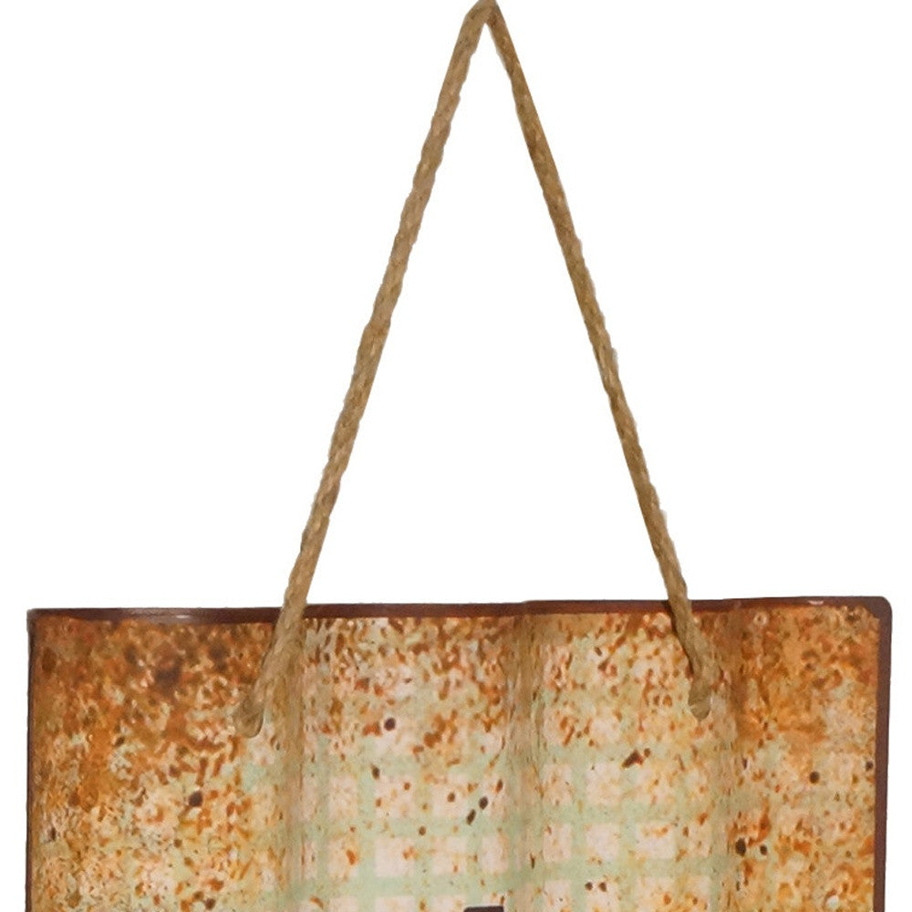 32" Distressed Metal and Rope Little Things Hanging Wall Decor