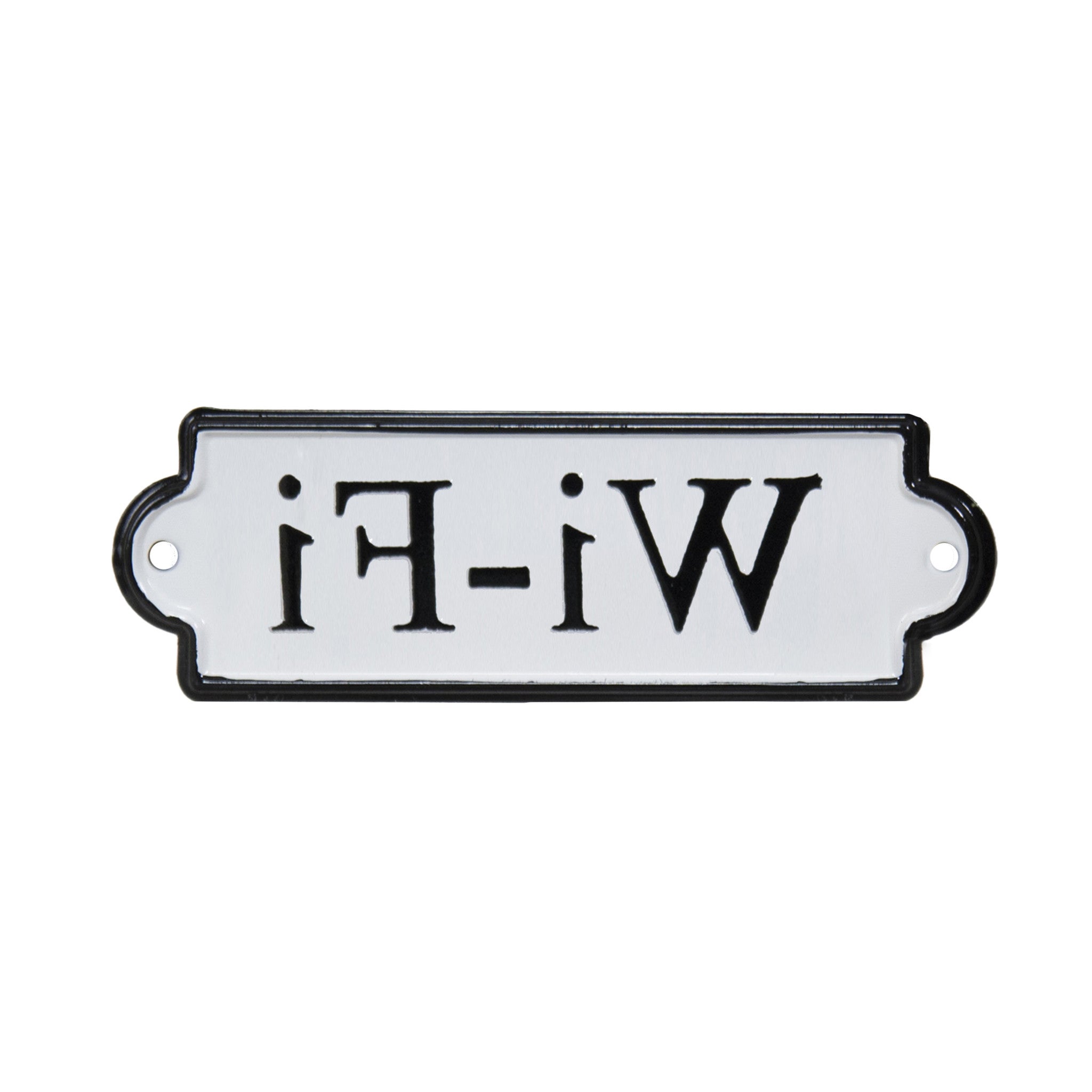 Decoración de pared Wi-Fi de metal blanco y negro