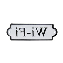 Decoración de pared Wi-Fi de metal blanco y negro