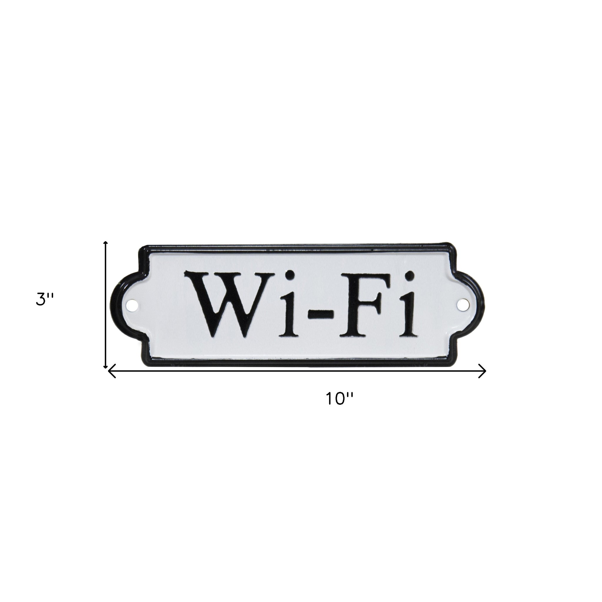 Decoración de pared Wi-Fi de metal blanco y negro