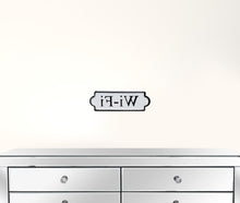 Decoración de pared Wi-Fi de metal blanco y negro