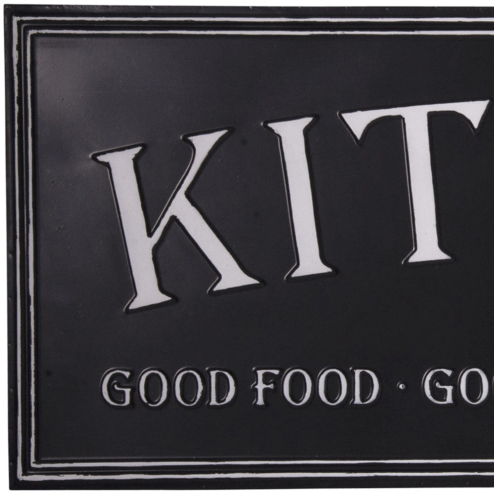 Black And White Metal Good Food Good Friends Good Times Kitchen Wall Decor