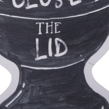 Black and White Metal Flush The Toilet Close The Lid Bathroom Wall Decor