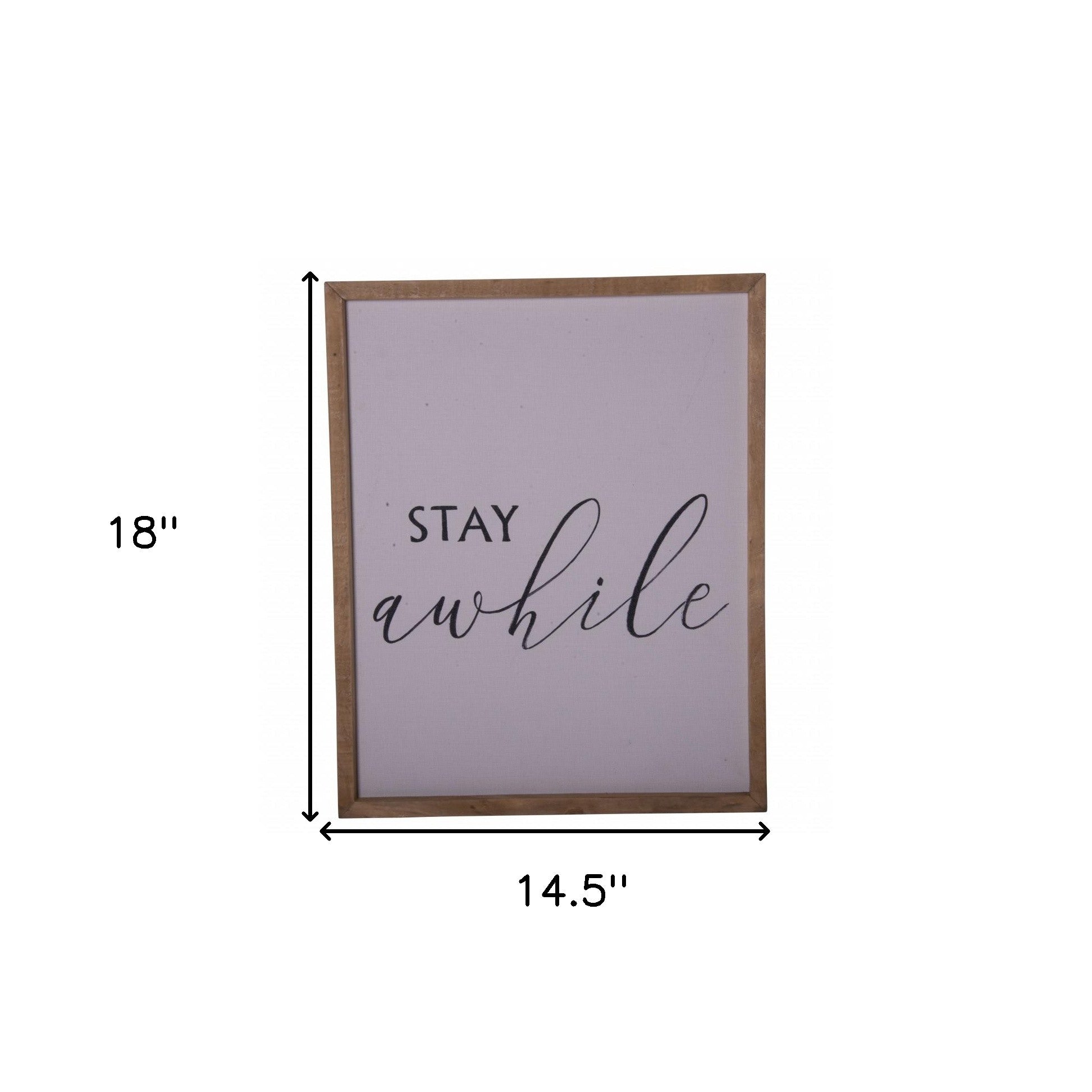 Black And White Stay Awhile Wall Decor