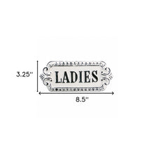 Black And White Metal Ladies Bathroom Wall Decor