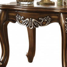 Antiqued Oak Wood Scallop Square End Table 24