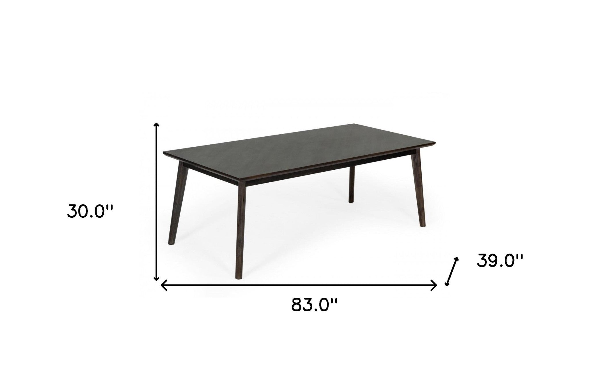 83" Dark Brown Sleek Rectangular Wood Dining Table