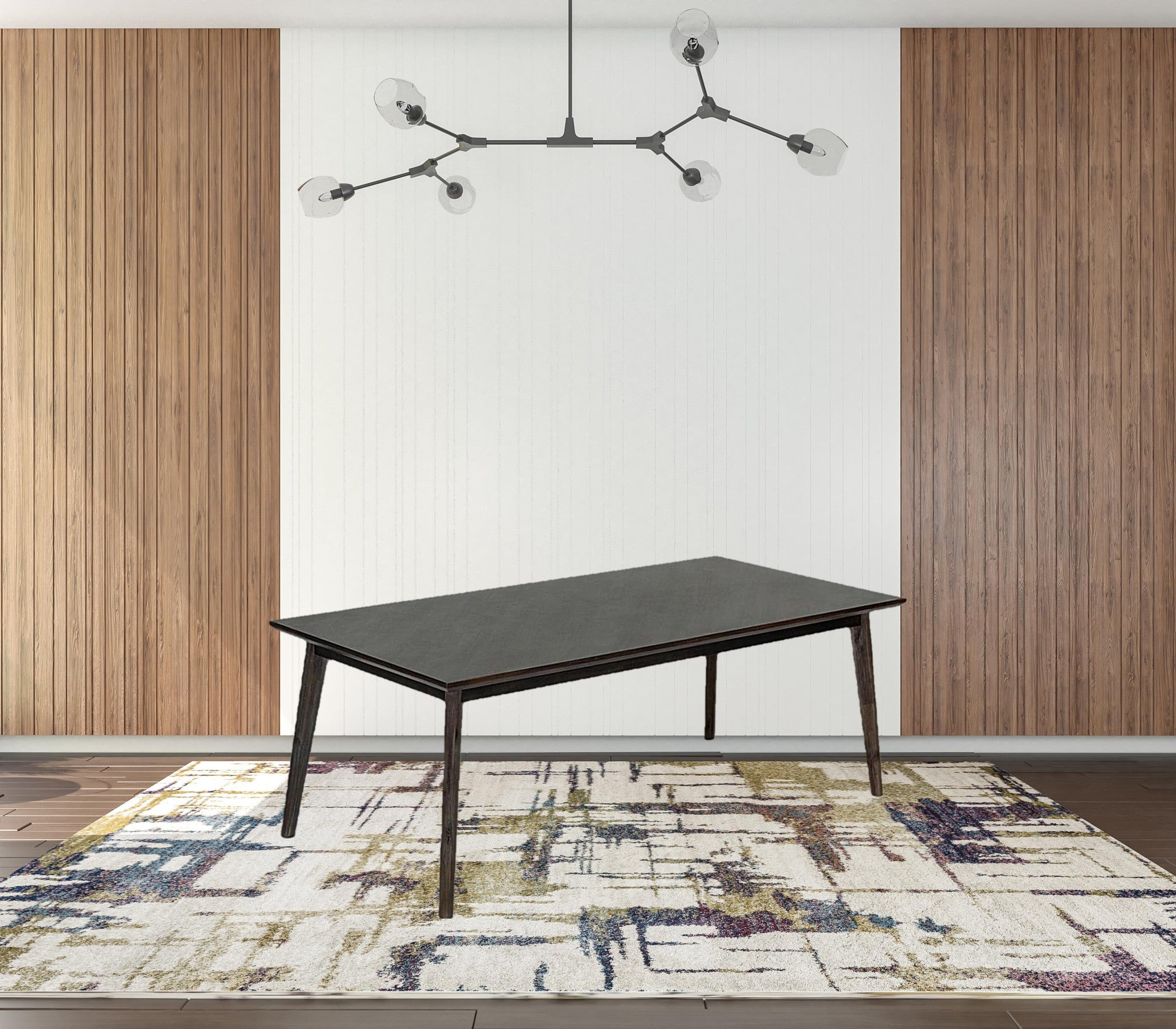 83" Dark Brown Sleek Rectangular Wood Dining Table