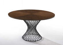 Walnut And Black Wood and Metal Hourglass Base Dining Table 54