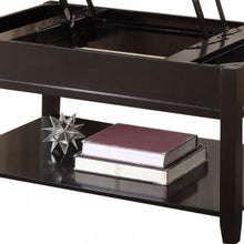 Mesa de centro elevable de madera fabricada en negro de 40