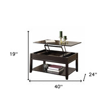 Mesa de centro elevable de madera fabricada en negro de 40
