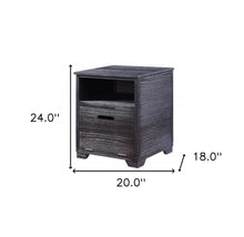Mesa auxiliar rectangular de madera maciza y madera fabricada en negro de 24