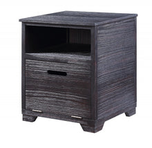 Mesa auxiliar rectangular de madera maciza y madera fabricada en negro de 24