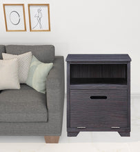 Mesa auxiliar rectangular de madera maciza y madera fabricada en negro de 24