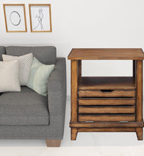 Mesa auxiliar cuadrada de madera de roble de 26