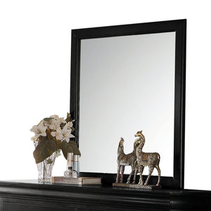 38" Black Rectangle Dresser Mirror Mounts To Dresser With Frame