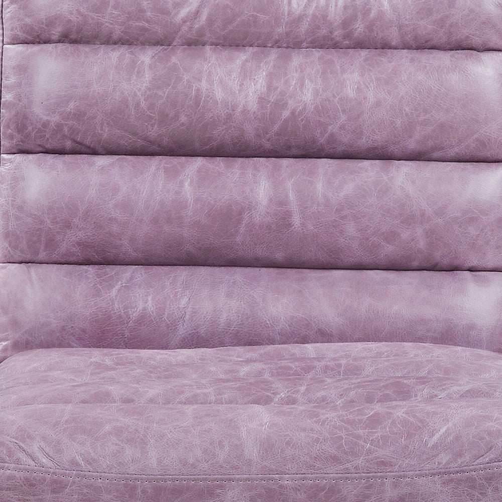 Silla lateral Ikat de acero y cuero de grano superior de 22"