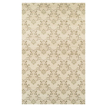 5' X 8' Beige Green and Brown Floral Vines Stain Resistant Area Rug