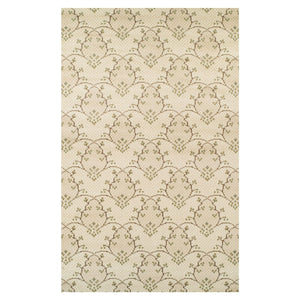 5' X 8' Beige Green and Brown Floral Vines Stain Resistant Area Rug