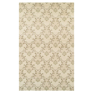 8' X 10' Beige Green And Brown Floral Vines Stain Resistant Area Rug