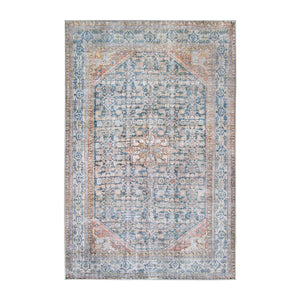7' X 9' Latte Oriental Medallion Stain Resistant Area Rug