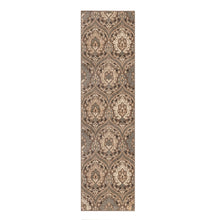 8' Ivory Beige And Light Blue Floral Stain Resistant Runner Rug