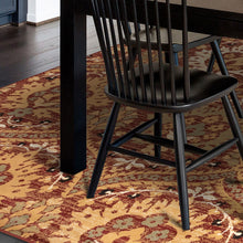 8' X 10' Red Olive And Gold Floral Stain Resistant Area Rug