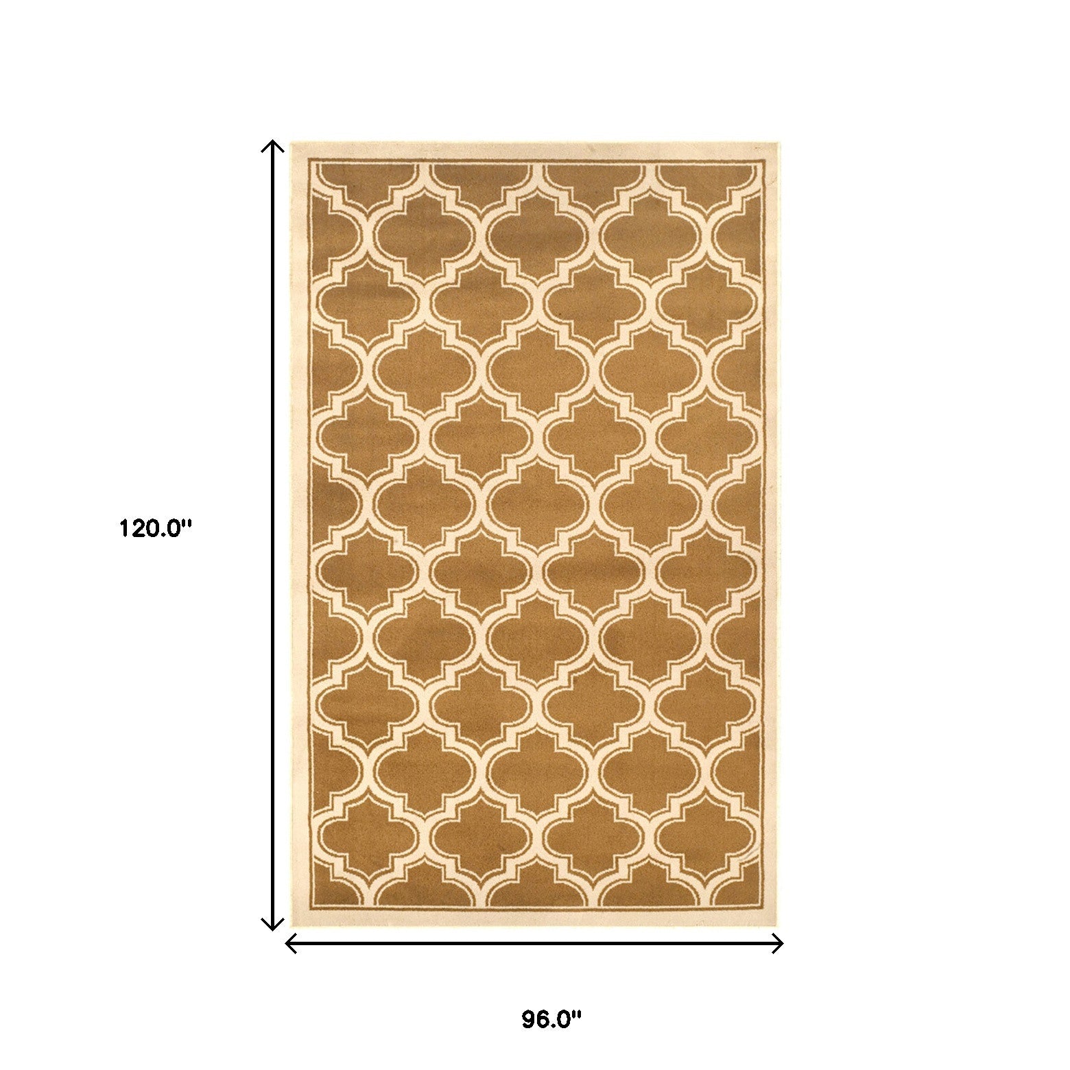 8' X 10' Apricot And Cream Geometric Stain Resistant Area Rug
