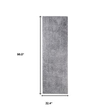 8' Silver Shag Stain Resistant Runner Rug