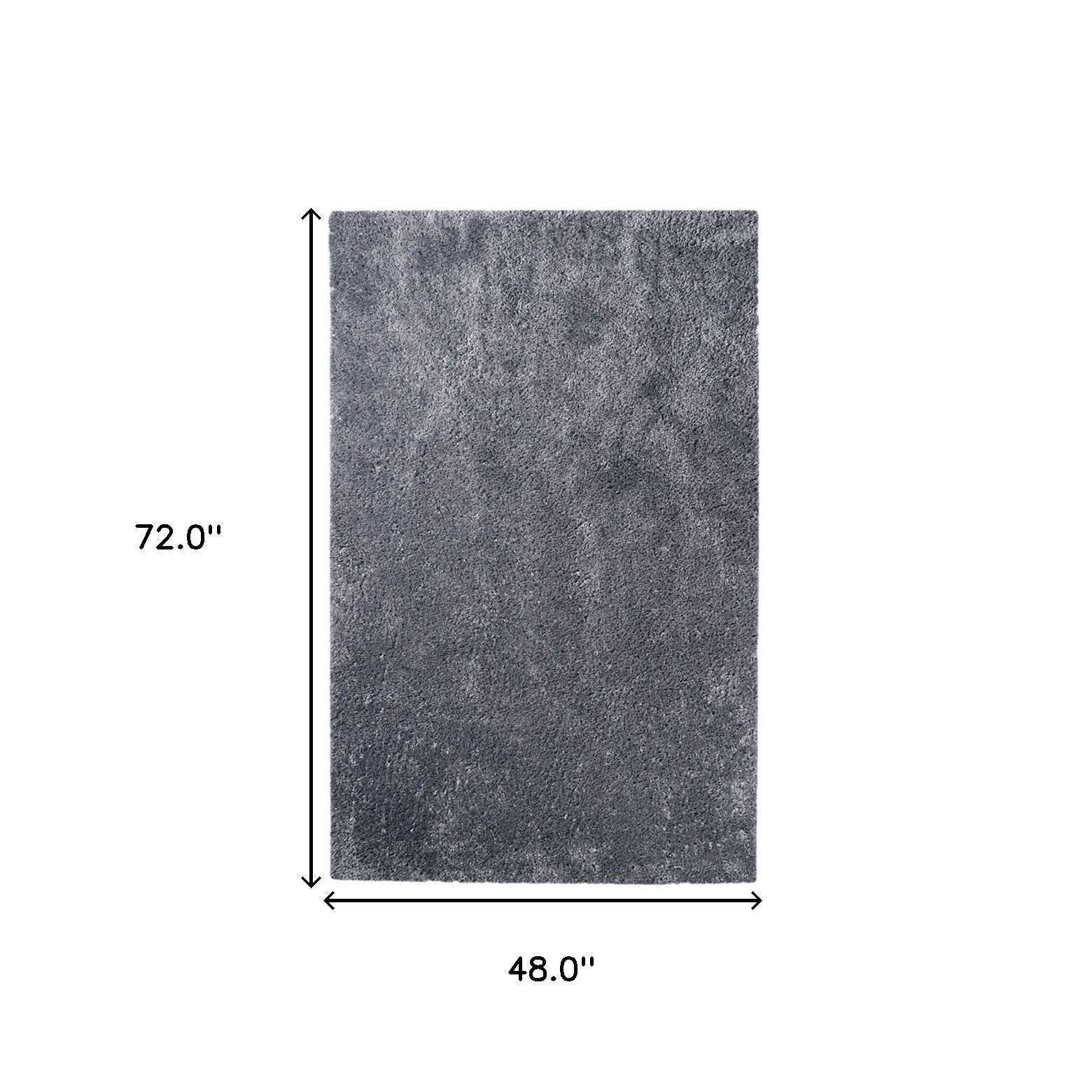 4' X 6' Grey Shag Stain Resistant Area Rug