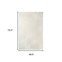 4' X 6' Ivory Shag Stain Resistant Area Rug