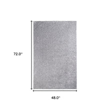 4' X 6' Silver Shag Stain Resistant Area Rug