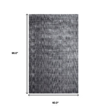 5' X 8' Grey Abstract Handmade Stain Resistant Area Rug