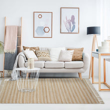 5' X 8' Cream Chevron Hand Woven Stain Resistant Area Rug With Fringe