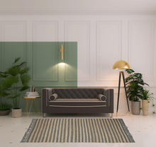 5' X 8' Grey Chevron Hand Woven Stain Resistant Area Rug With Fringe