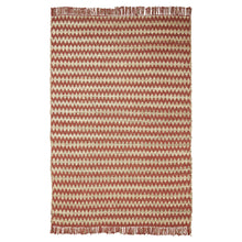 5' X 8' Terracotta Chevron Hand Woven Stain Resistant Area Rug With Fringe