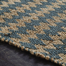 5' X 8' Teal Chevron Hand Woven Stain Resistant Area Rug With Fringe