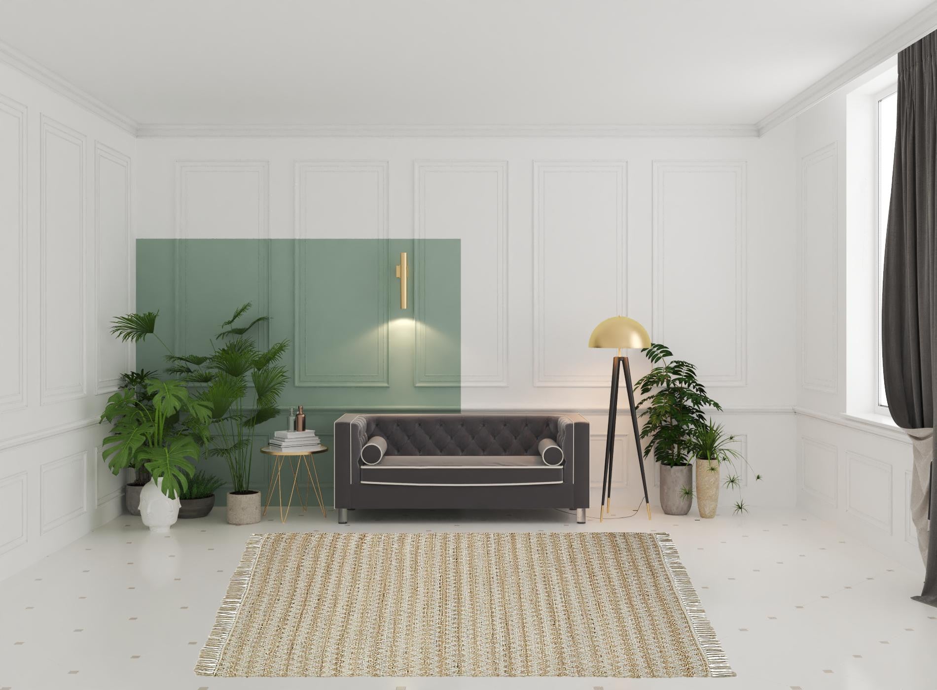 8' X 10' Cream Chevron Handmade Stain Resistant Indoor Outdoor Area Rug