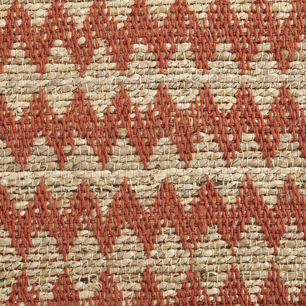 8' X 10' Terracotta Chevron Hand Woven Stain Resistant Area Rug With Fringe