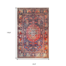 7' X 9' Brown Medallion Stain Resistant Area Rug