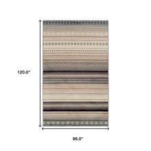 8' X 10' Gray Southwest Geometric Stain Resistant Area Rug