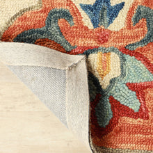 5' X 8' Cream And Rust Wool Geometric Tufted Stain Resistant Area Rug